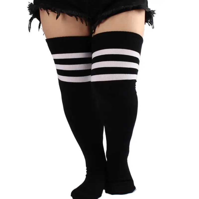 Women Plus Size Socks Oversized Over Knee Socks Thigh High Socks cotton Knee High long Socks winter