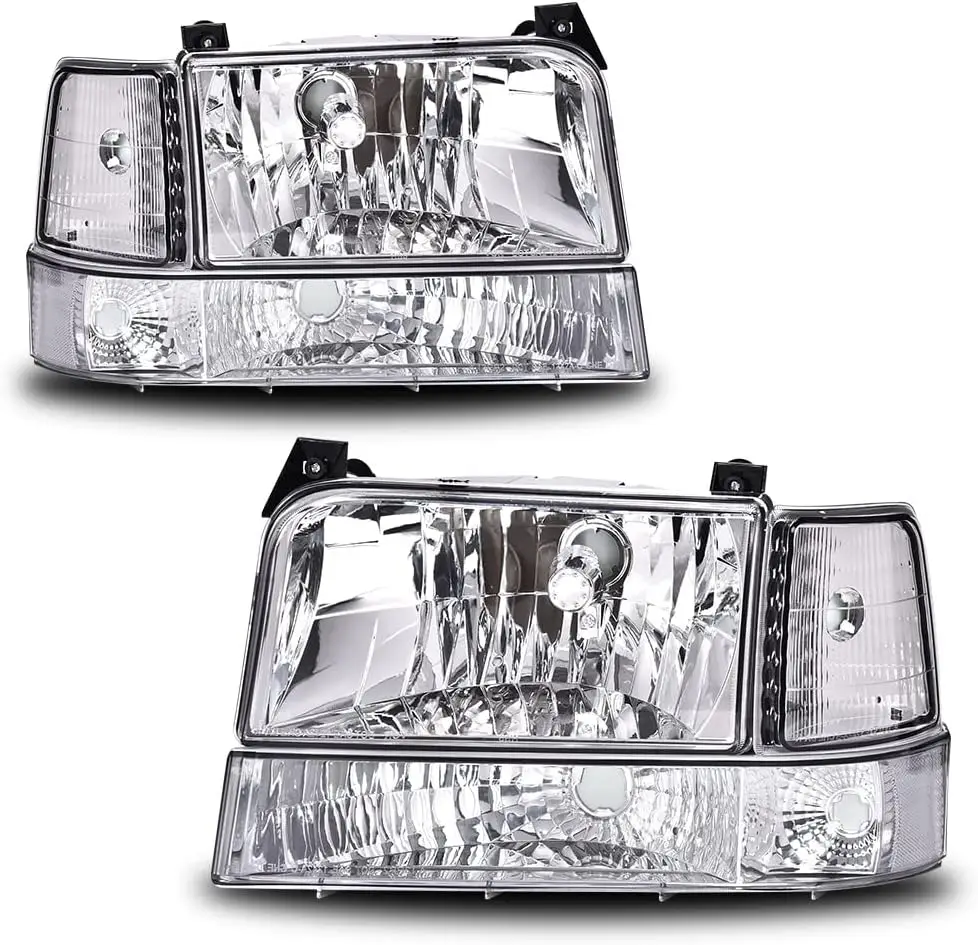 

Headlights Assembly, Compatible with 1992-1996 Ford F150 Bronco Fit 92-97 F250 F350 Headlights with Corner Signal Bumper Lamps C