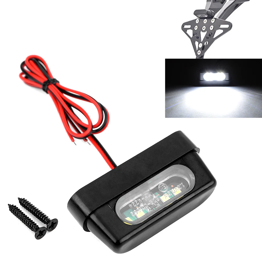 1PCS 12V Universal Mini White 4 LED Motorcycle Number License Plate Light Motorbike Bike Decorative Lamp
