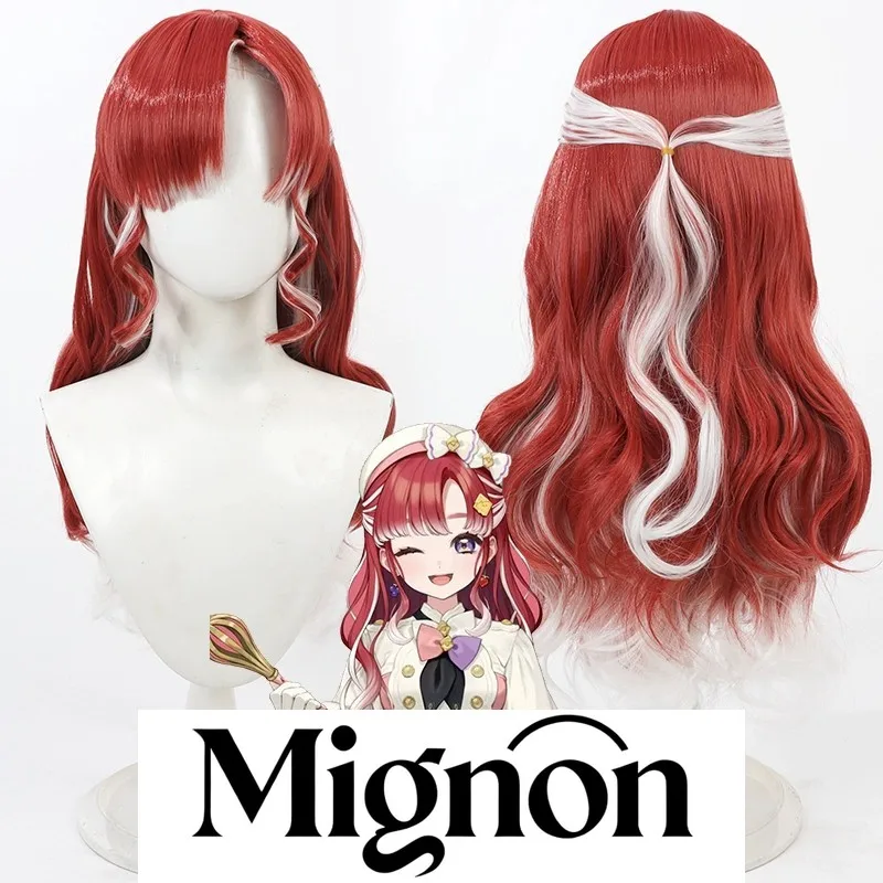 

VTuber Sotome Berry cosplay wig red white highlights Halloween gift