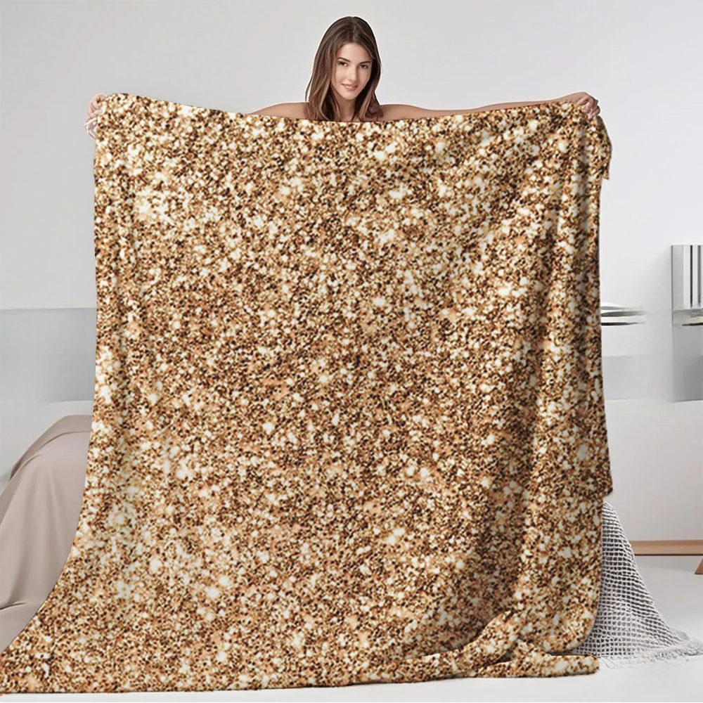 

Cool Sparkly Gold Glitter Blanket bed blanket: blanket fluffy, Flannel blanket, Smooth blanket and sofa cama