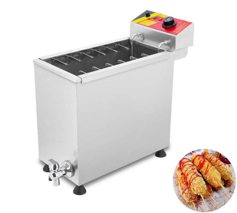 for Professional 220V 110V Cheese Hot Dog Sticks Fryer 25L Korean Mozzarella Corn Dog Frying Machine