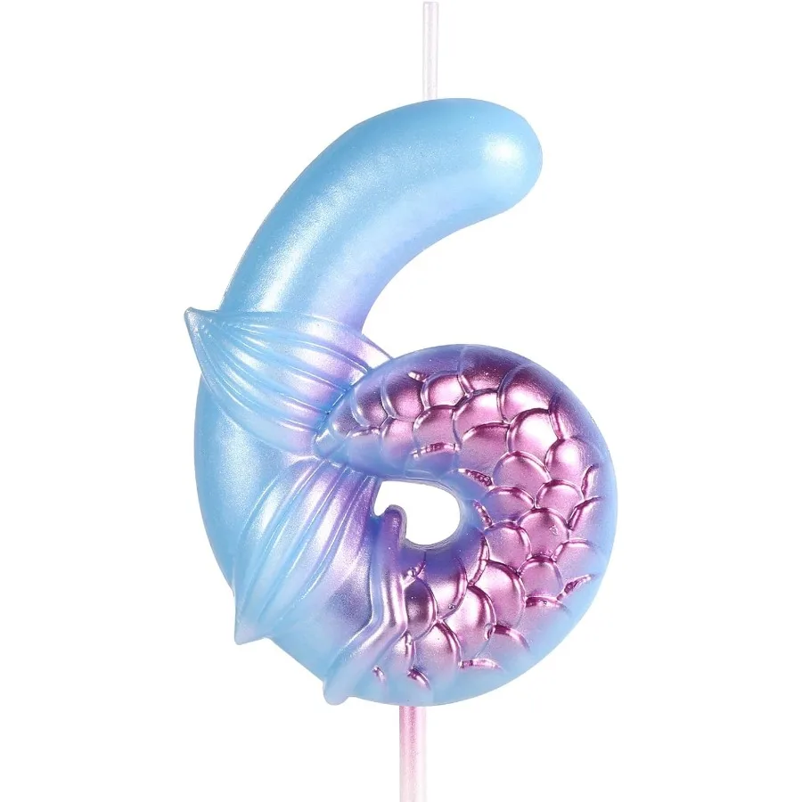 شموع عيد ميلاد حورية البحر، شموع أرقام زرقاء، شموع عيد ميلاد حورية البحر، شموع عيد ميلاد سعيد، مستلزمات حفلات أعياد الميلاد f #1