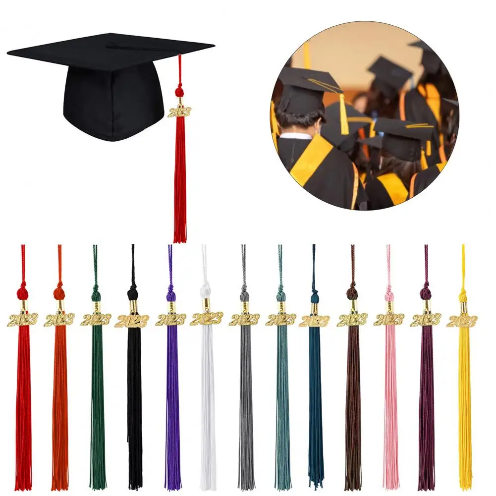 Tassel Pendant Nice-looking Handmade Sleek Polyester Metal 2023 Year Card Graduation Tassel Decoration Party Supplies