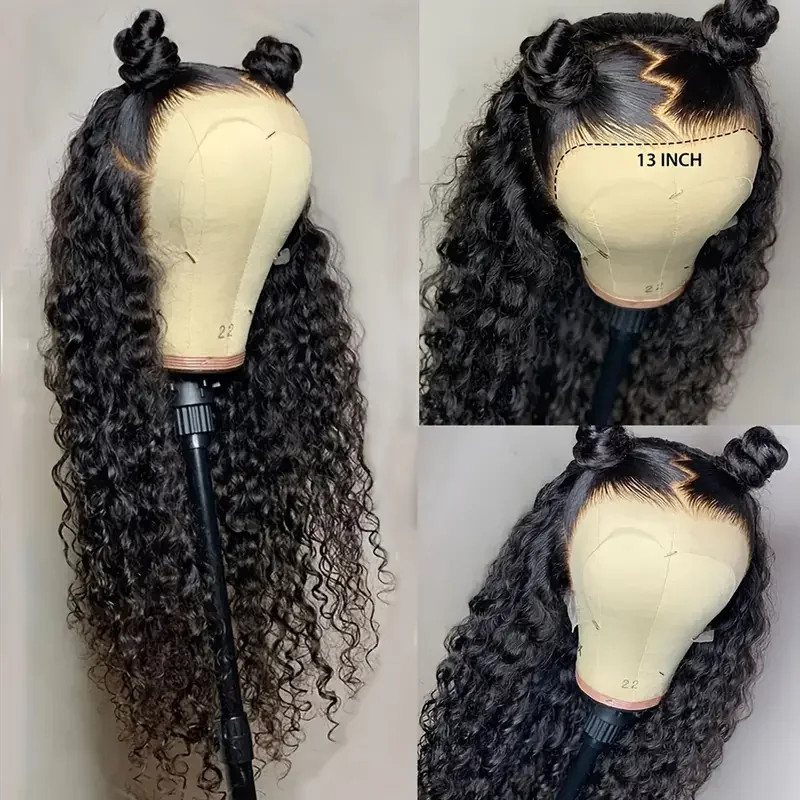

250Density 26Inch Deep Wave Lace Front Wigs Human Hair 13x4 Lace Front Wigs Human Hair Pre Plucked Brazilian Curly Humanhair Wig