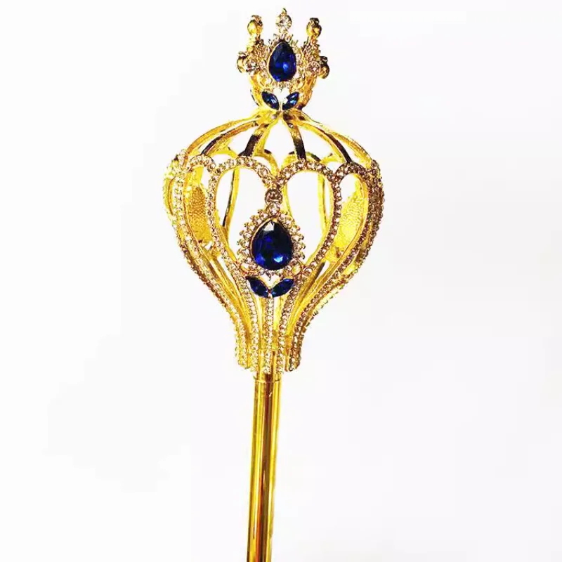 Scepter Cane Magic Wand Crown Prop Children's Princess Pageant Fairy Awards Alloy Walk Show Queen Crystal Wide