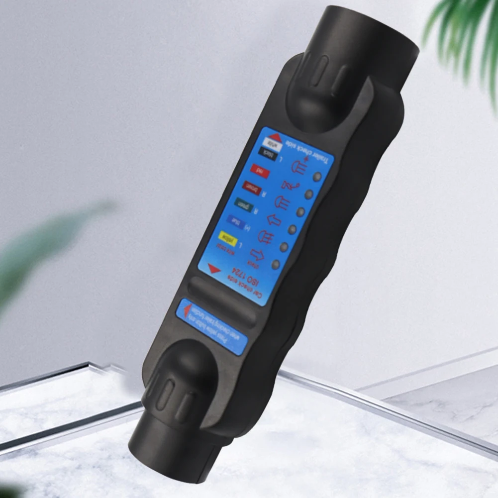 

RV Connector Tester Plug Tool 12V Socket Connection Adapter 7-Pin Wiring Circuit Tester Connector for Car Truck Towing