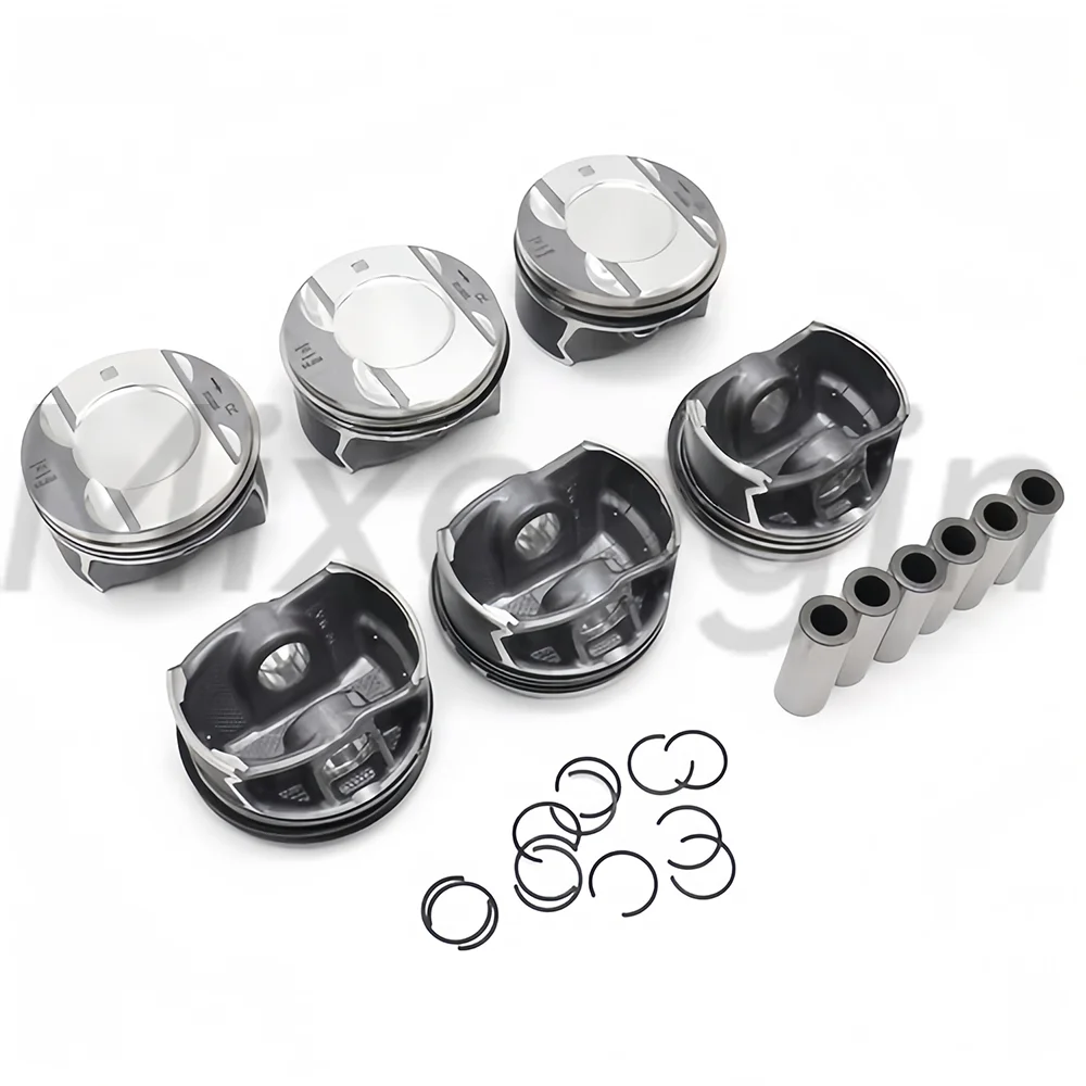 Engine Parts 6pcs Piston & Rings Kit EA839 For Audi VW Porsche 3.0L V6 GAS DOHC A6 A7 A8L Q7 Q8 S4 S5 SQ5 CR7 2017+ 06M107065AB