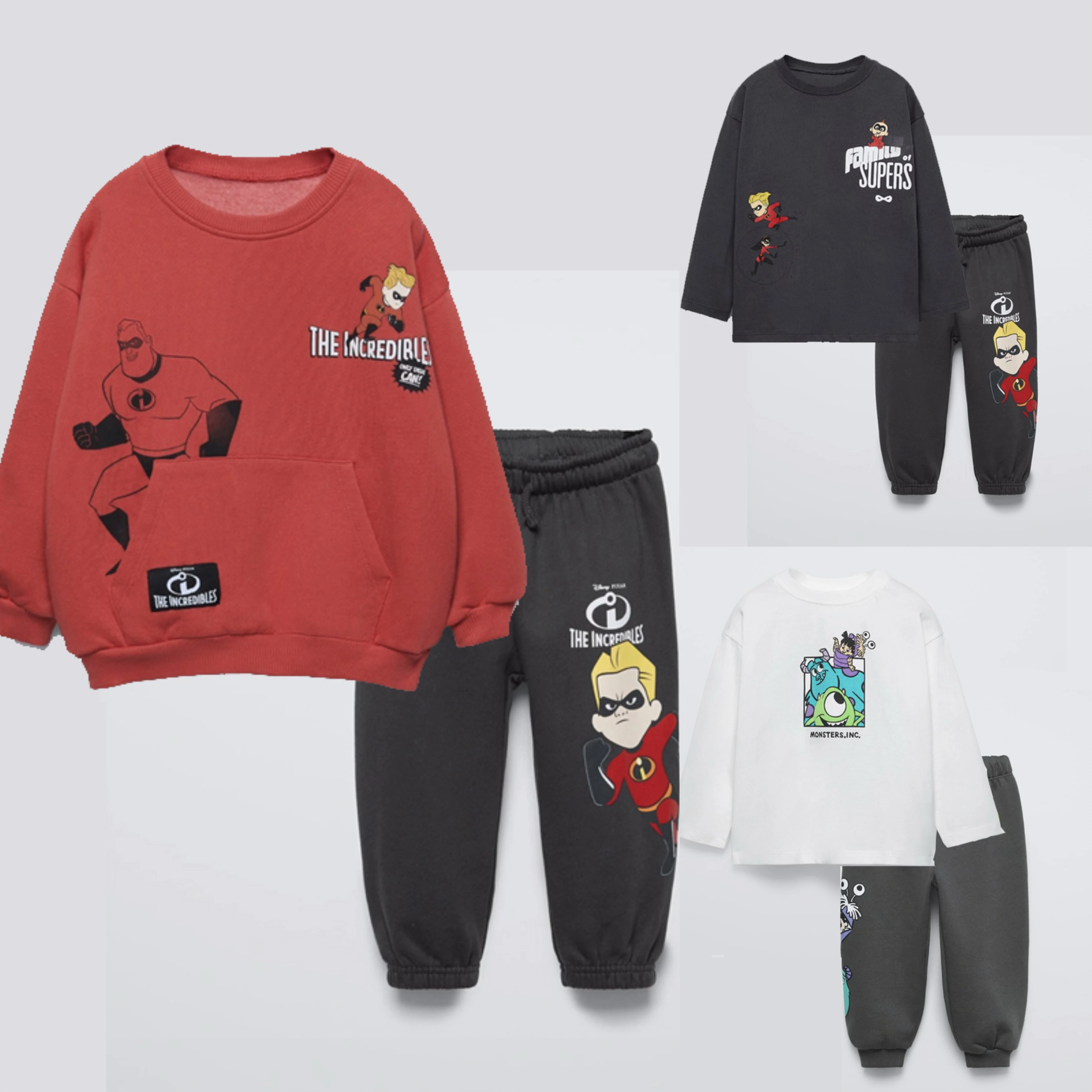 

New Boys Long Sleeve Outfits Tshirt Sweatpants Two Piece Set Children Cartoon Fashion Costume Cute Round Neck Tops Pants Suit
