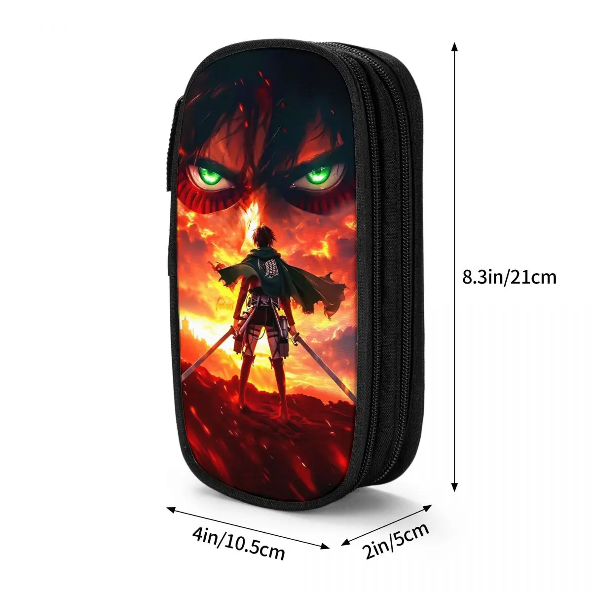 ليفي أكرمان مقلمة أنيمي شعبية حقيبة أقلام رصاص كبيرة الطفل طبقة مزدوجة العودة إلى المدرسة مقلمة منظم قرطاسية