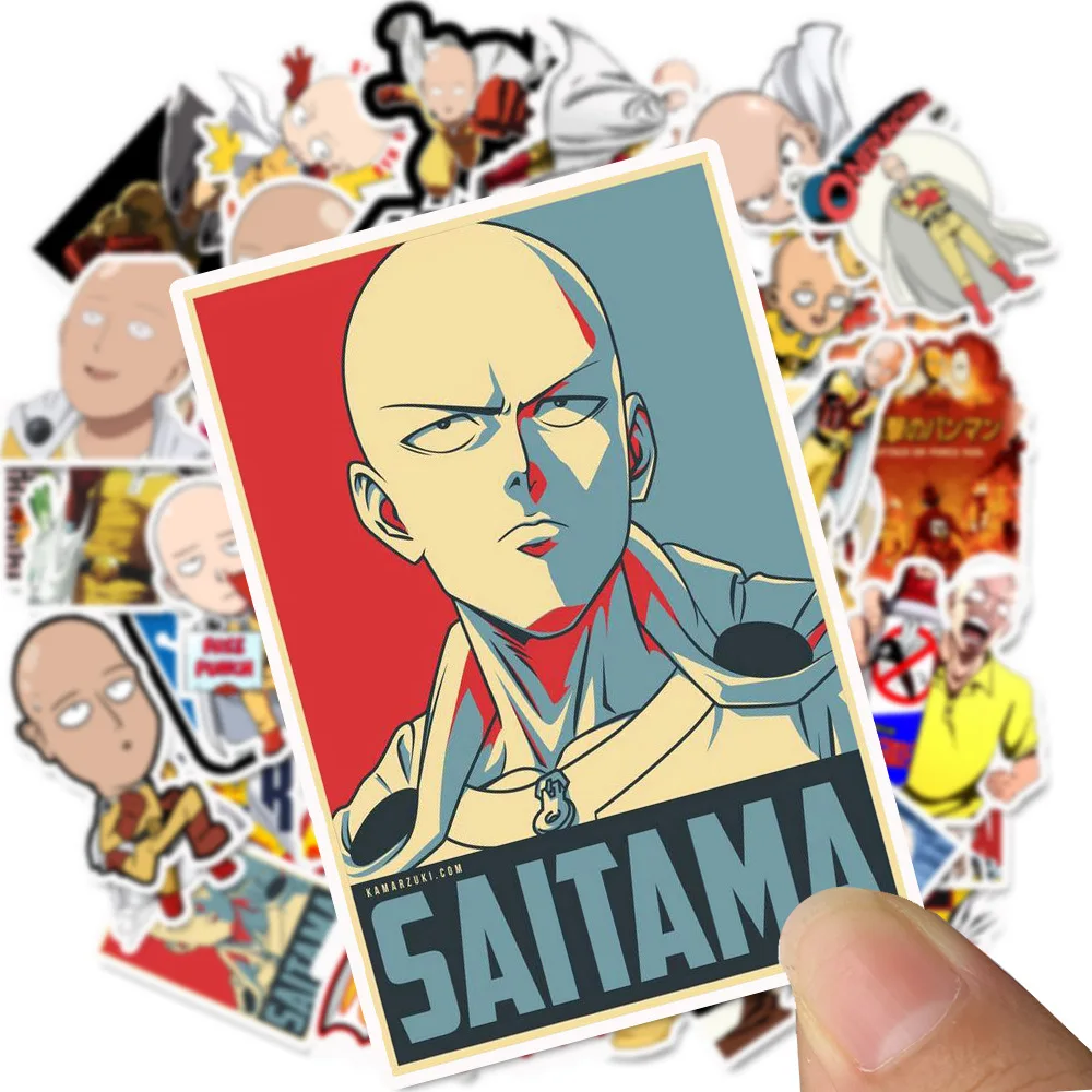 49pcs/set ONE PUNCH-MAN Stickers Saitama Genos Sticker One Punch Man Laptop Computer Bike Car Letter Stationery Stickers