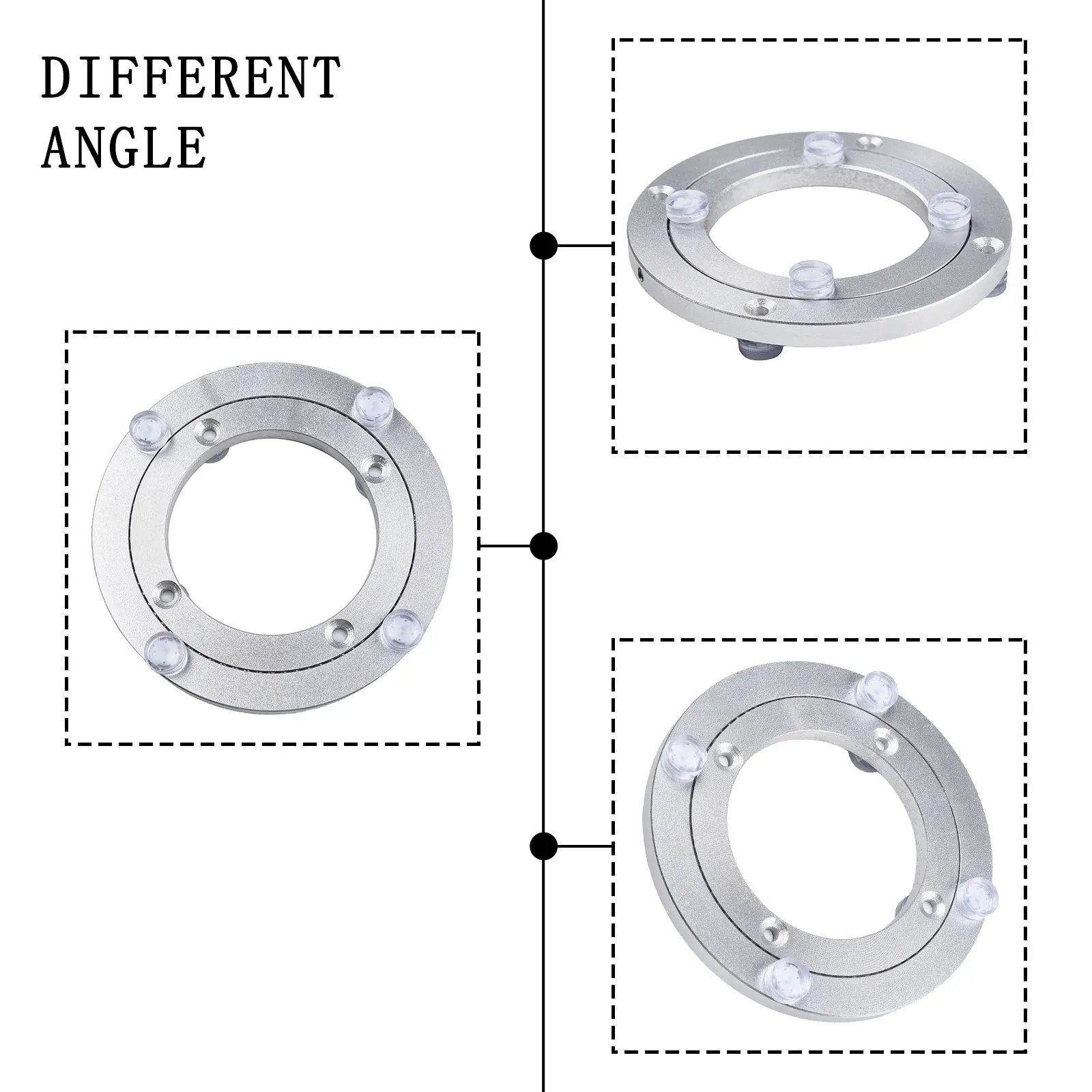 

1 Piece Dining Table Aluminum Turntable Heavy Duty Swivel Bearing Turntable Round Swivel Plate Fixed Easy To Install Turntable