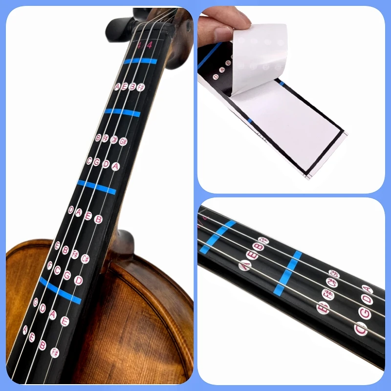 3pcs Violin Fingerboard Marker 4/4 3/4 1/2 1/4 1/8 Beginners Guide Sticker Fiddle Finger Fretboard Indicator Aids Position