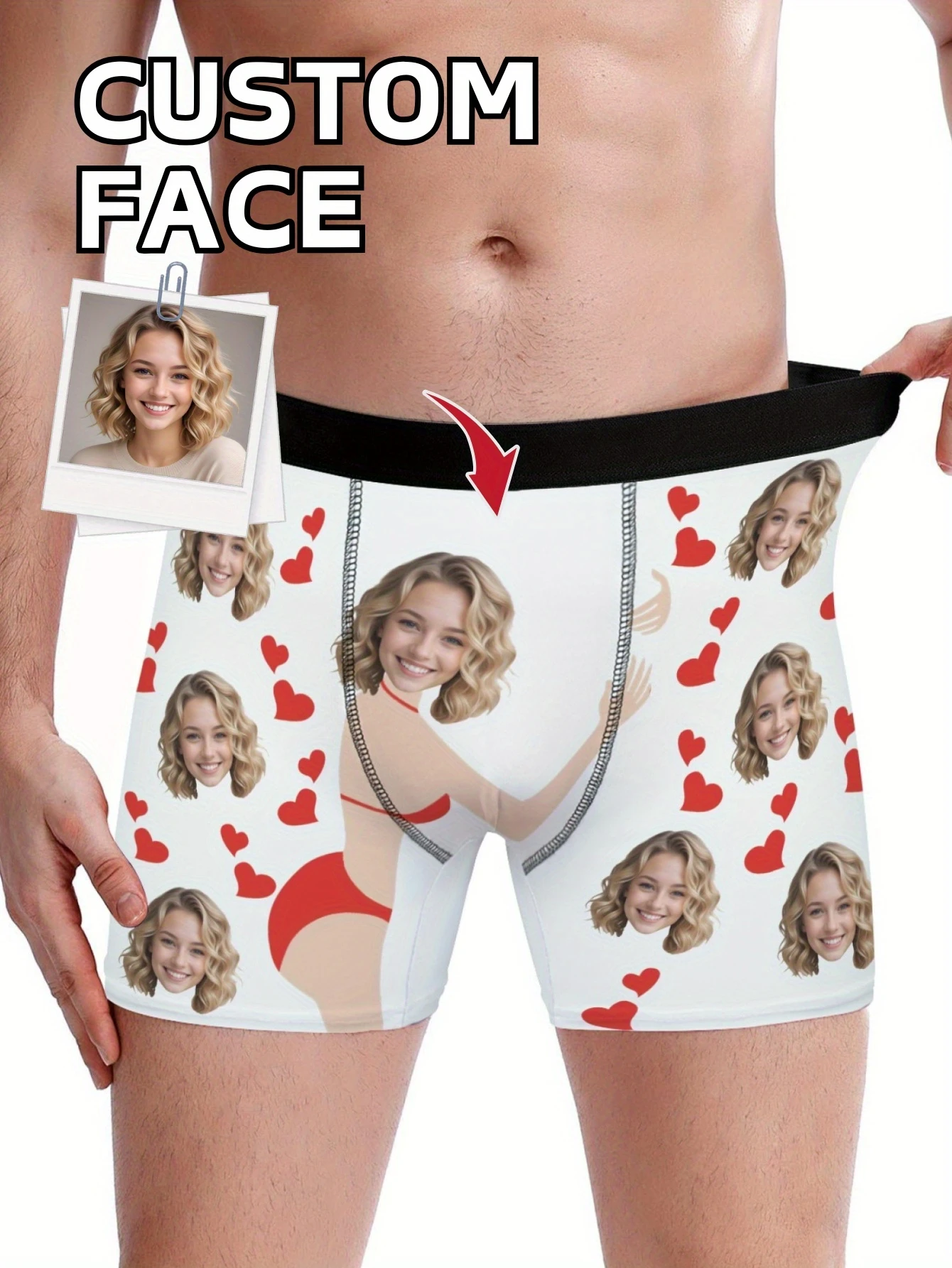 Custom Men's Boxer Briefs with Photo Print - Personalized Underwear Gift for Husband, Boyfriend or Dad