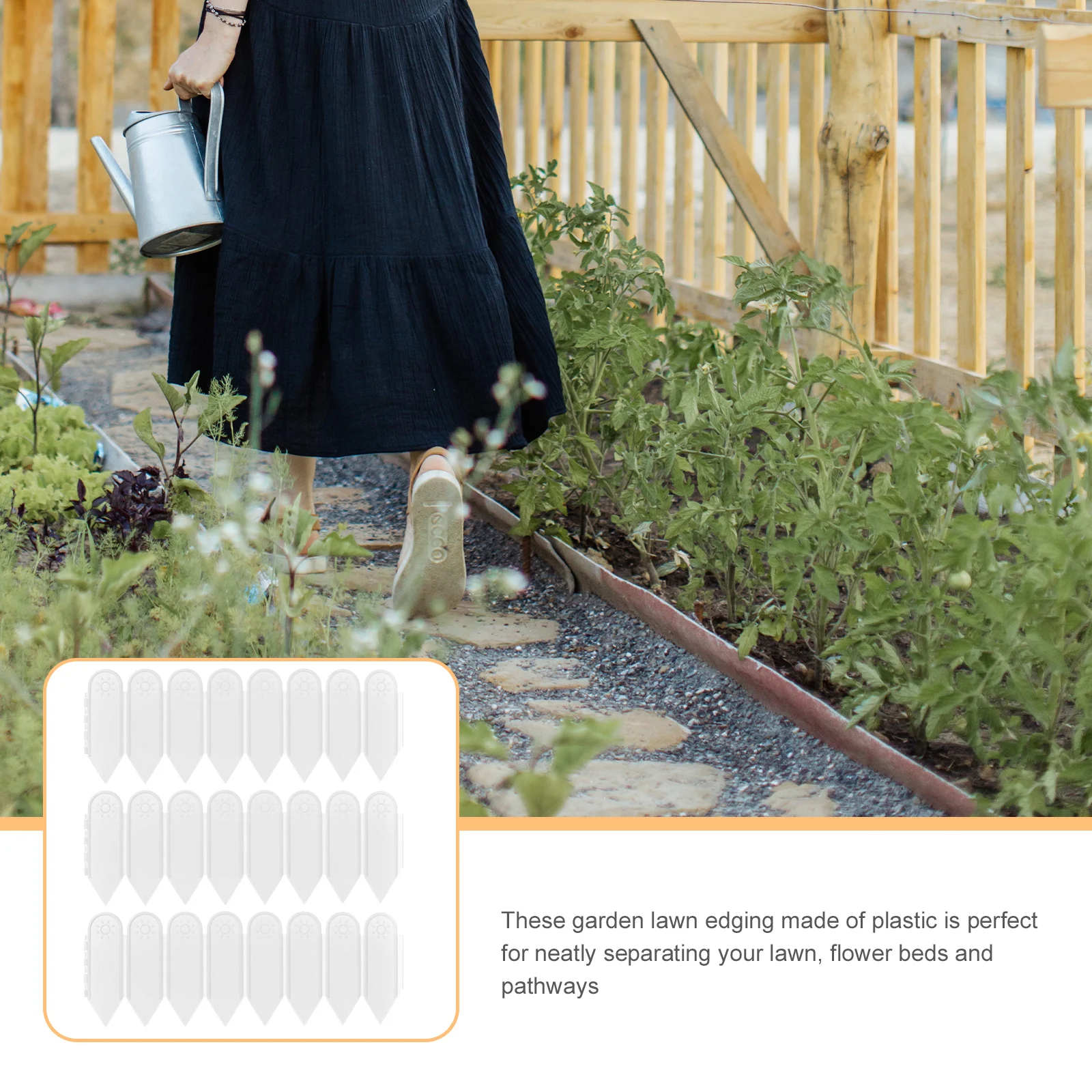 

5pcs Garden Border Plastic Lawn Edging Decorative Fence For Yard Dog Pet Portable Flower Bed Tree Fence Pond Netting Outdoor