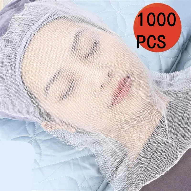 100/200/500/1000PCS White Soft Disposable Face Mask Pure Cotton Paper Sheet Beauty Salon Special Gauze Absorption Non-Irritating