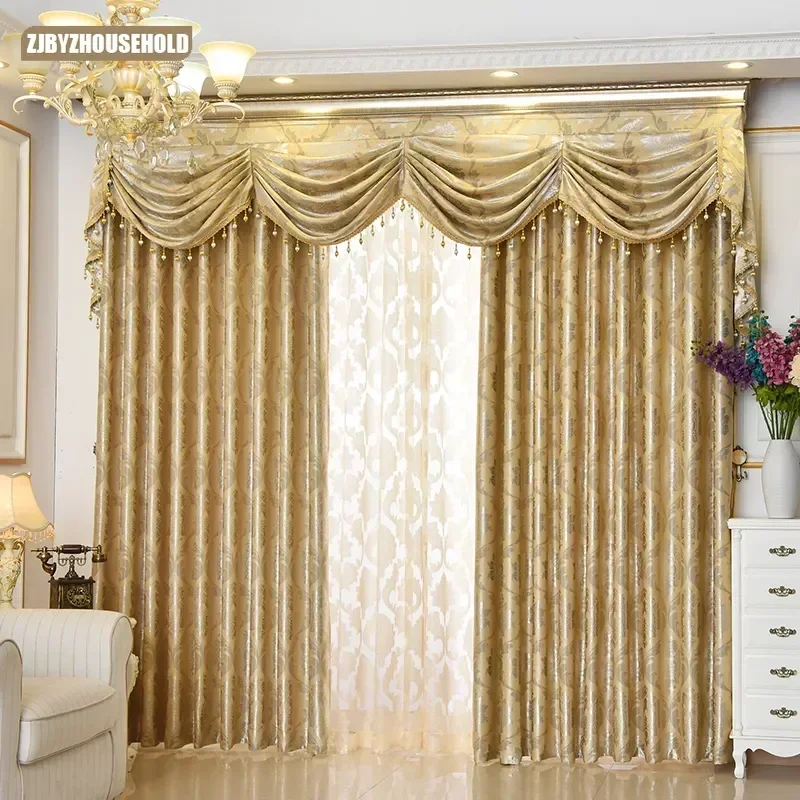 

Modern Luxury European Style Thickening Shading Window Mantle Customize Curtains Tulle for Living Room Dining Bedroom Valance