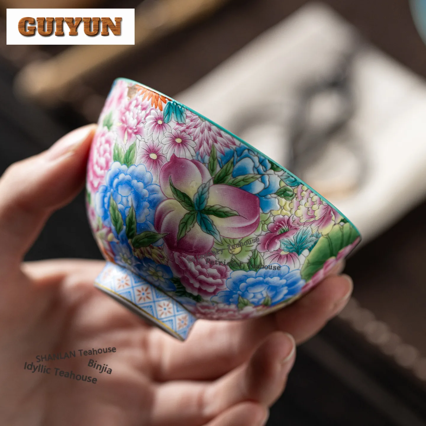 120ml Colour Enamels Teacup Ancient Tea Bowl Mug Tea-tasting Fragrance Cup Jianzhan Master Cups Household Cha Decoration Craft