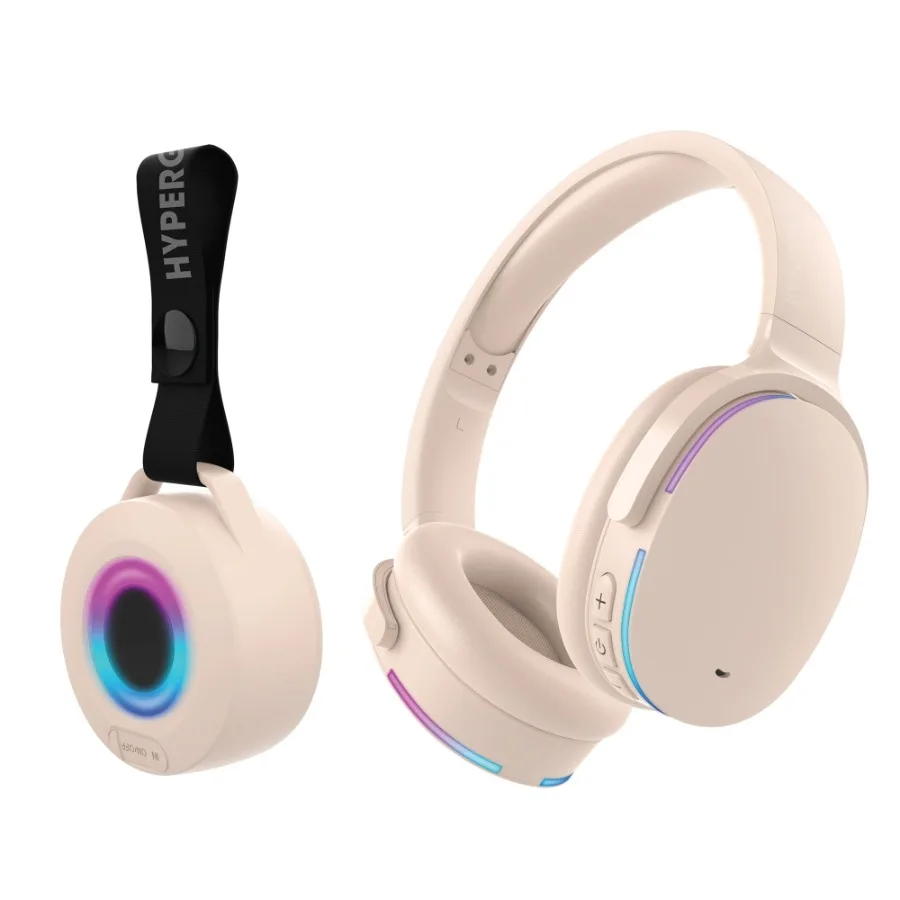 

HyperGear Audio Essentials phones and Speaker Duo Beige