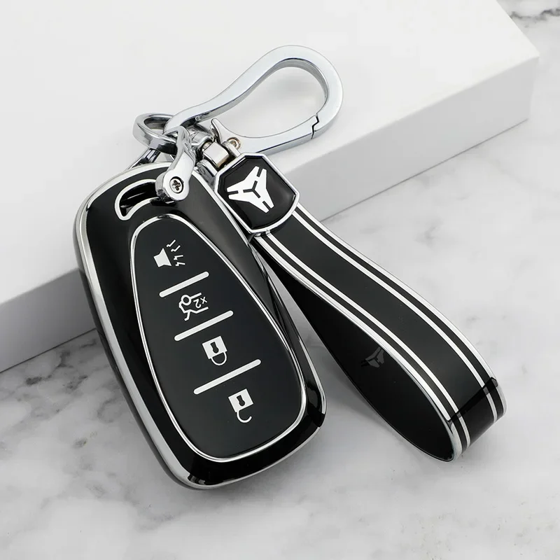 4/5 Bottons Silver Tpu Car Key Case Cover for Chevrolet Chevy Camaro Cruze Malibu Traverse Equinox 2016 2017 2018 2019 2020