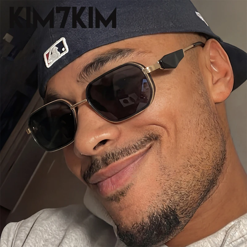 

Vintage Steampunk Rectangle Sunglasses Men 2026 Luxury Brand Designer Retro Polygonal Sun Glasses Hip Hop Eyewear Outdoor Shades