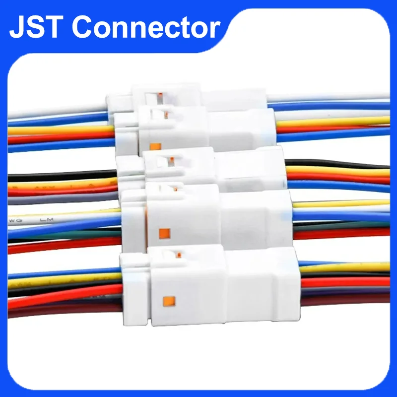 

5/20/100 Sets JST 2 3 4 6 8 Pin Auto Waterproof Electronic Connector with 15cm Wire Harness Butt Plug ST02R/02T-JWPF-VSLE