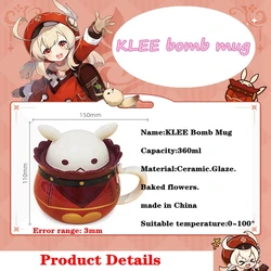 [Genuine]In Stock Official Klee Mug Water Cup Game Genshin Impact Cosplay Props Anime Accessories Project DIY Bomb Coffee Cup