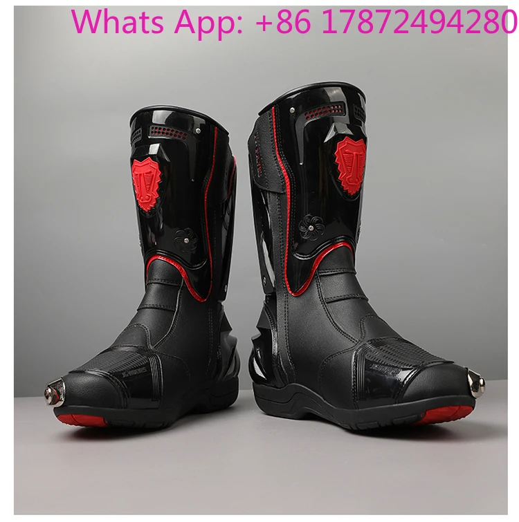 All-Season Competitive Moto for Men Women Knee-High Racing Shoes Anti-Fall Anti-Slip Features for Autumn Winter Off-Road Riding