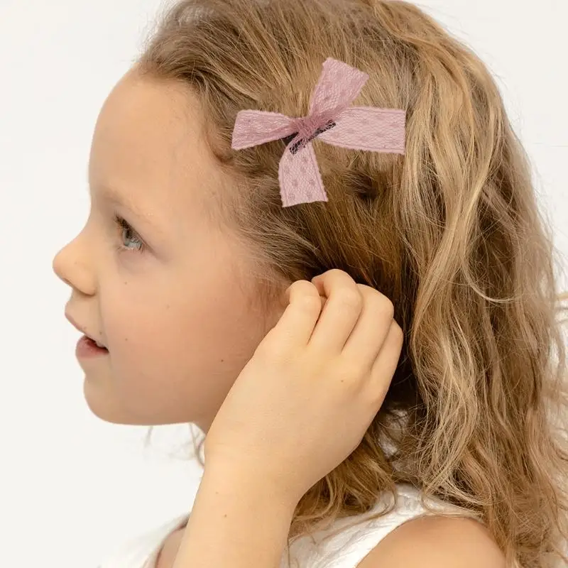 29EE Ngọt Ballet Ren Nơ Tóc Lười Kẹp Tóc Mỏ Vịt Hairclips Tóc Barrettes Nữ Bên Nổ Tạo Kiểu Tóc Dụng Cụ 10 Chiếc