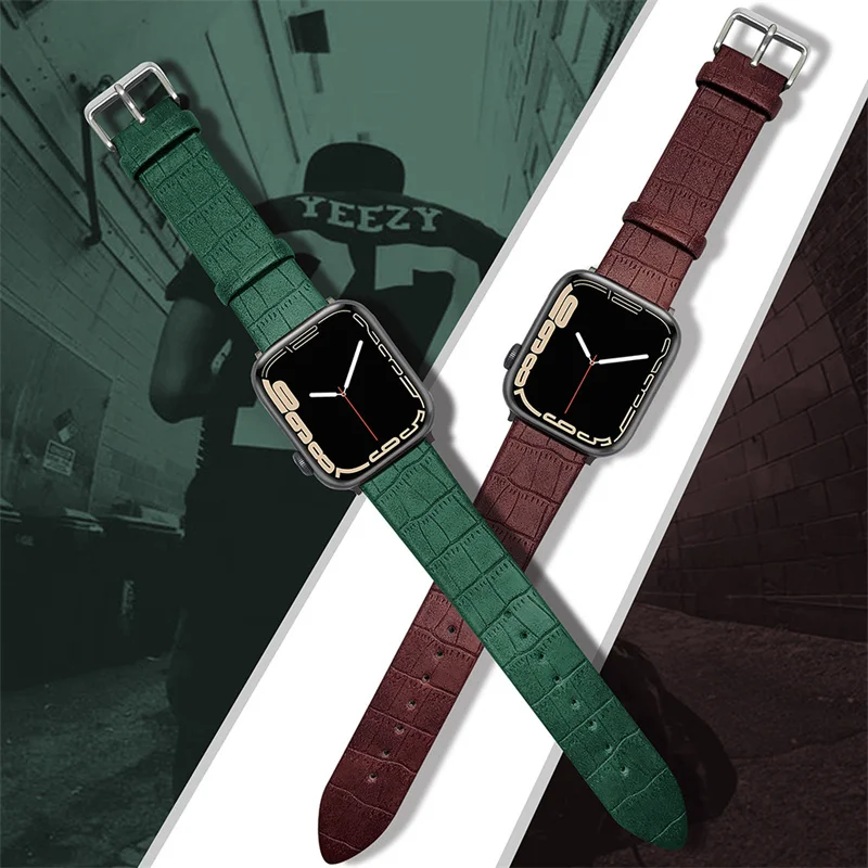 Leather Strap For Apple Watch Band 44 mm 40mm 41mm 42mm 38mm 45mm 49mm smartwatch bracelet iWatch Series Ultra 8 7 6 5 4 3 2 SE