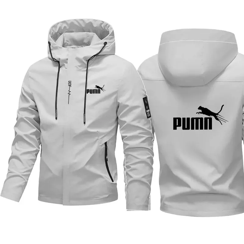 2026 Spring/Summer New Men's Casual Jacket, Outdoor Windproof and Waterproof Design, Hooded Long Sleeve Zipper Sports Jacket