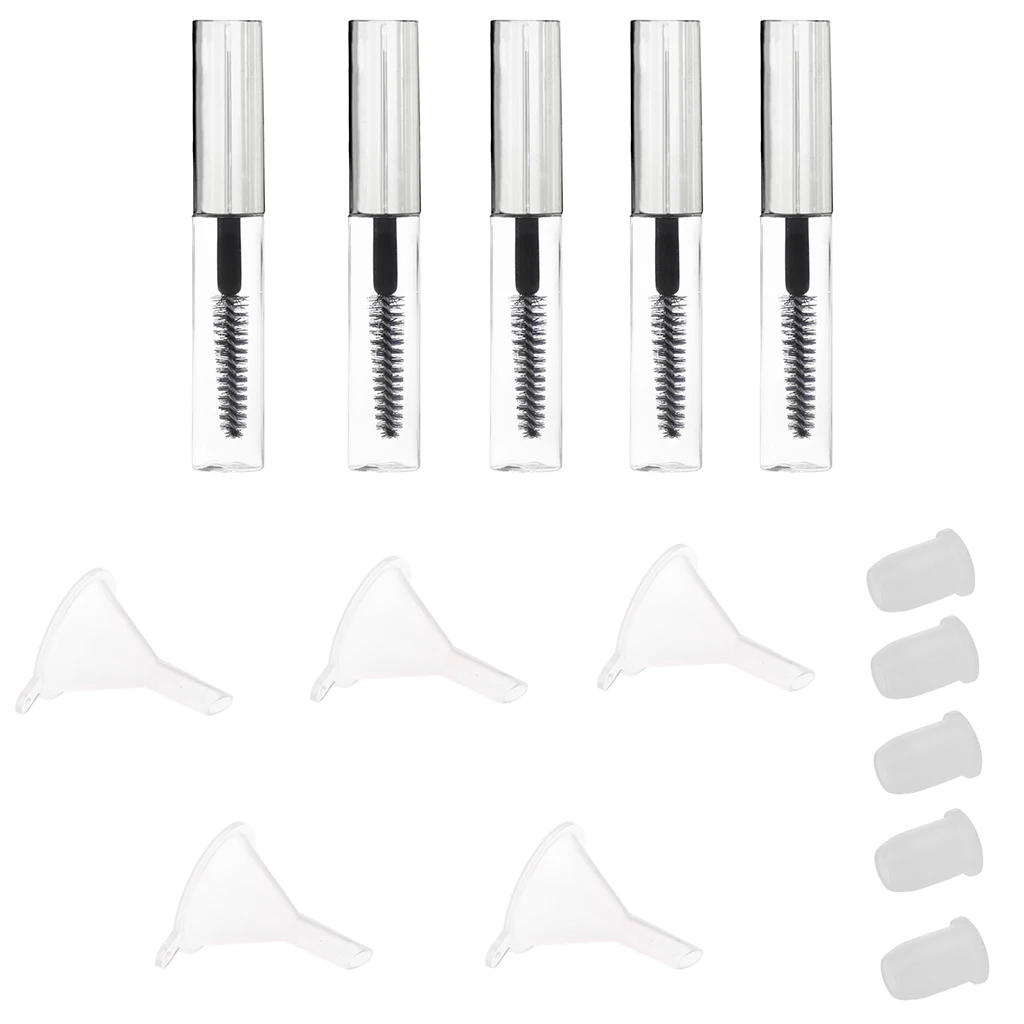 (5 Vials 4 ML) Mascara Empty Tube Tube Empty Vial with Refillable