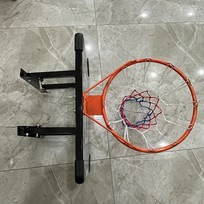 Draagbare 60 * 40 cm PE Mini-basketbalring Wandgemonteerde standaard voor buitenopnamen Training Outdoor Court-uitrusting