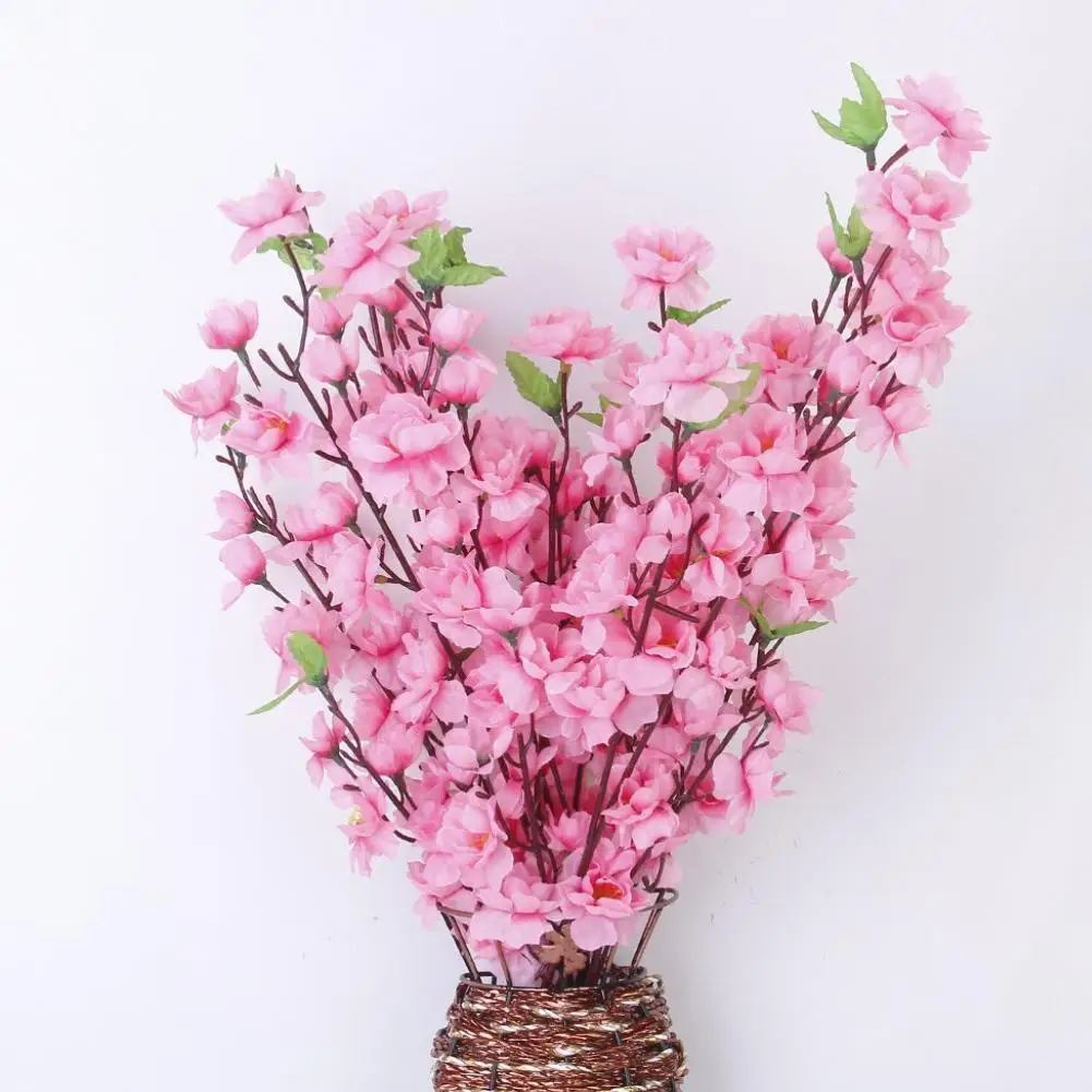 65 centimetri Fiore di Ciliegio Artificiale Fiore di Seta Fiori di Pesca Piante Finte Disposizione per Giardino FAI DA TE Casa Decorazione Della Festa Nuziale Pi B6M9