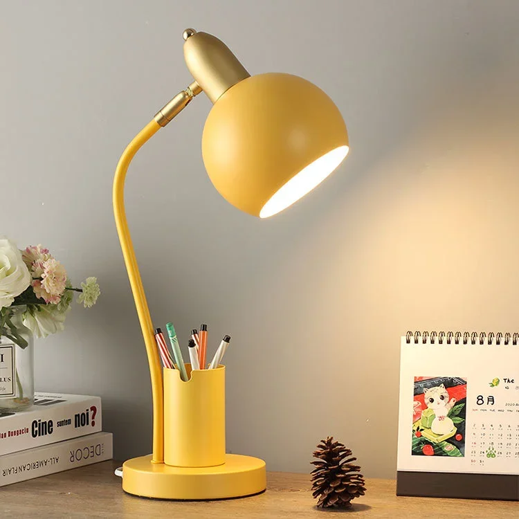 Nordic Plug In Creative Pen Holder Desk Lamp Eye Protection Desk Student Dormitory Bedroom Ins Bedhead Reading Light