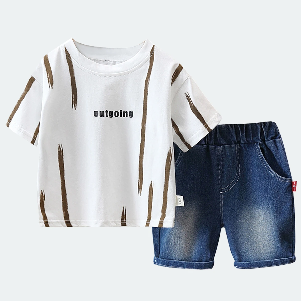 

Baby Boys Clothes Set Children Print Casual T-Shirts+ Denim Shorts 2Pcs/Set Infant Toddler Clothing Set Kids Tracksuit Outfit