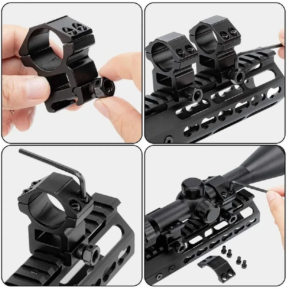 Tactical 2PCS Hunting Rifle Scope Mount  for 11mm 20mm Picatinny Rail Mounting Optics Scope Pipe Dovetail  Flashlight Mount