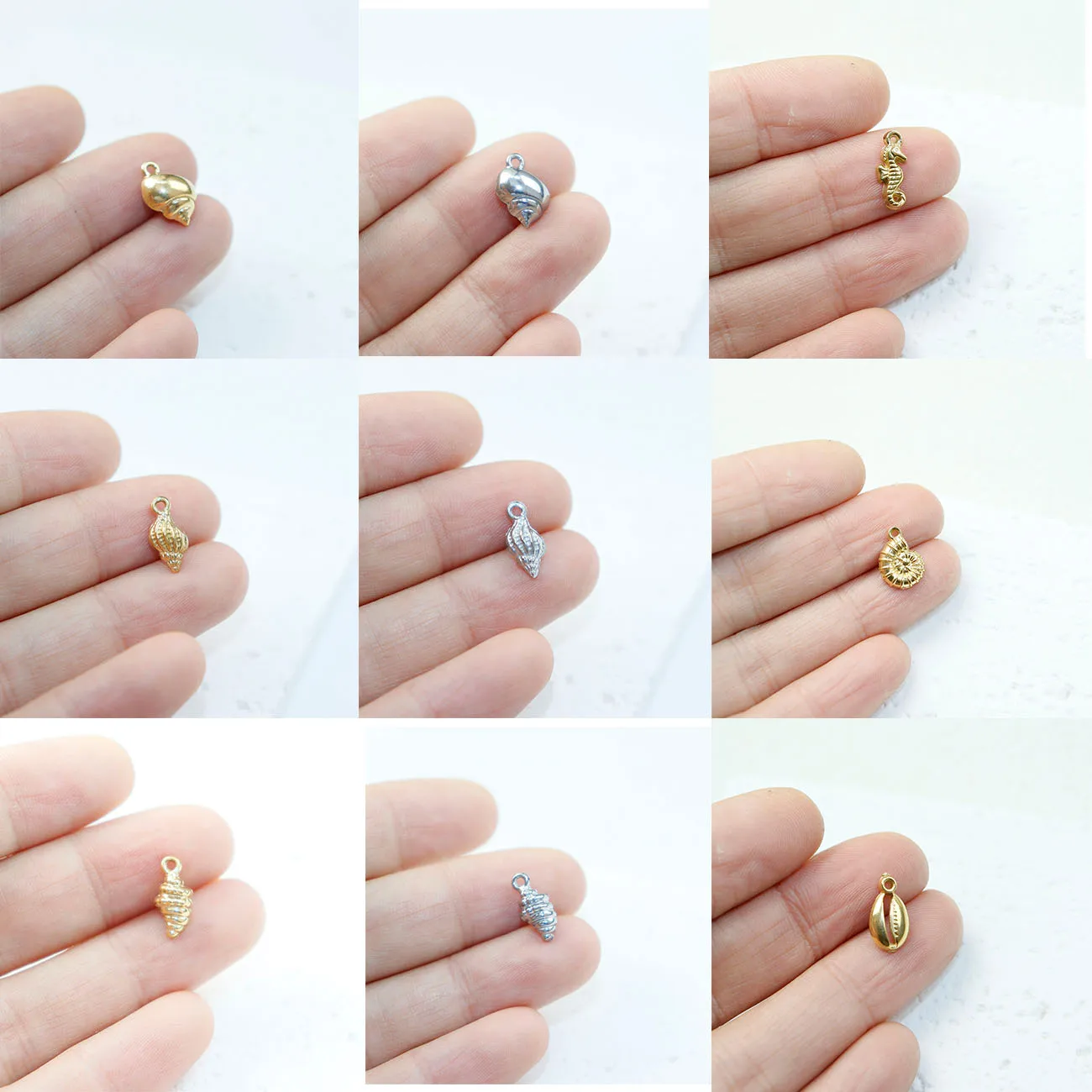 5pcs Stainless Steel Sea Motif Fashion Jewelry Accessory Charms Pendant DIY Handcraft Vacuum Plate Waterproof Antiallergic
