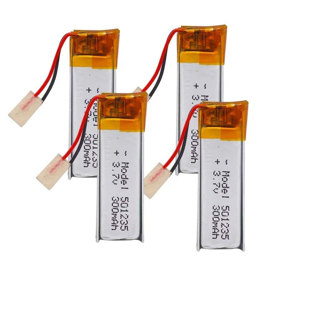 1/2/4PCS 3.7V 501235 Rechargeable Lithium Ion Polymer Battery 300mAh LIPO Li-ion Batteries For MP3 MP4 Player Bluetooth Device