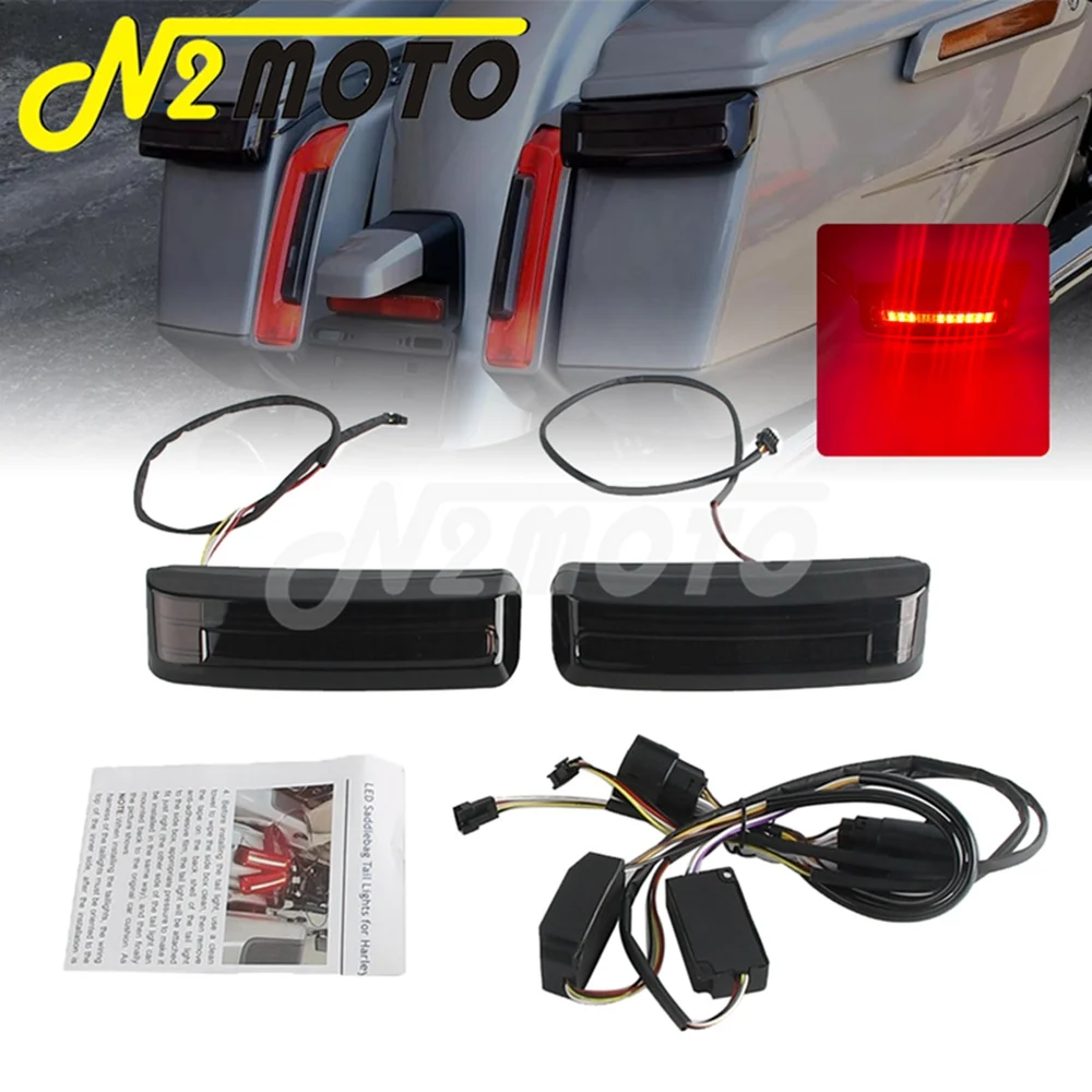 Motorcycle LED Saddlebag Tail Light Side Luggage Run Brake Lamp For Harley Road Glide CVO 2024 Saddle Box Taillight Stop Lights