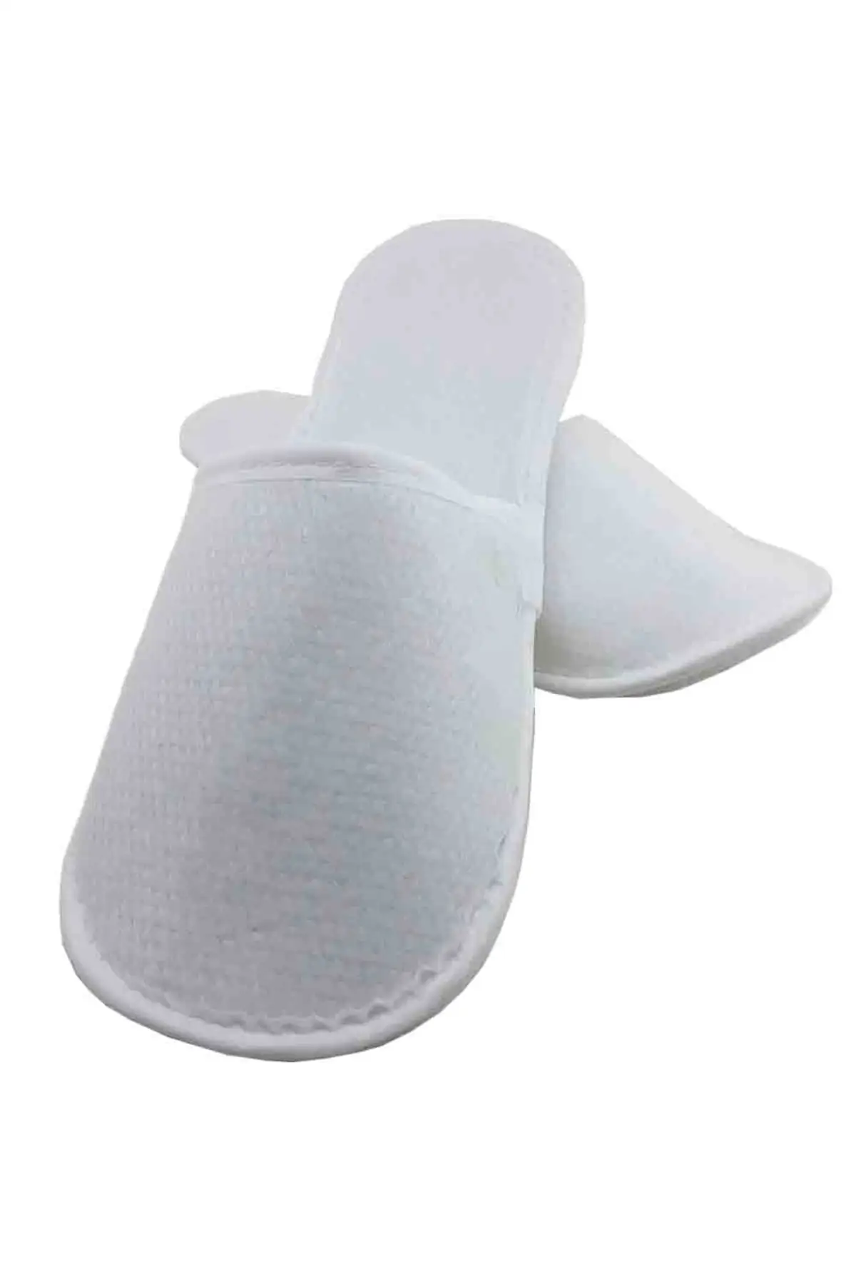 First Quality Disposable Hotel Slippers 100 Double Honeycomb Textured Single Layer Towel White