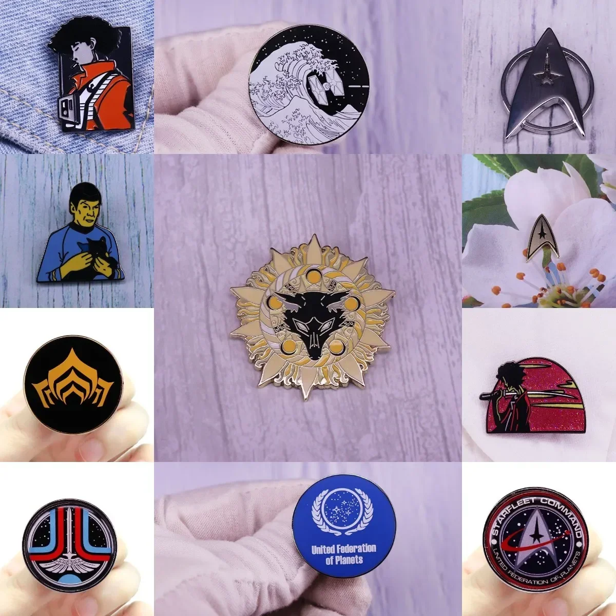 Perfect Quality Space Science Fiction Movie Brooch Enamel Pins Mr Spock Vulcan Starfleet Enlisted Command Discovery Gift Jewelry