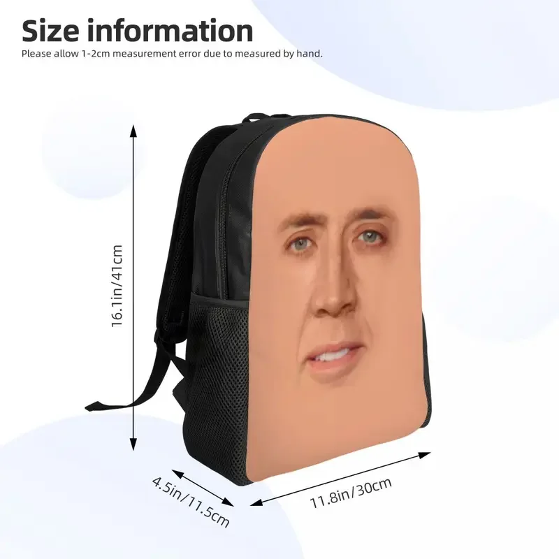 Custom Nicolas Cage meme laptop backpack women men basic bookbag for college school student funny bags