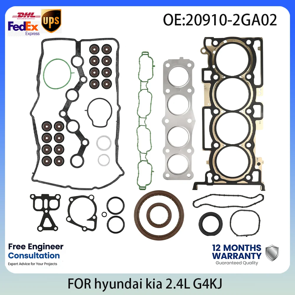 G4KJ 2.4L Engine Full Gasket Overhaul Kit OE 20910-2GA02 Hyundai Kia Sonata Sorento Tucson Optima Sportage 2011-2018