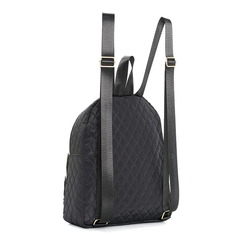 Minimalist Fashion Basic Commuter Quilted Solid Color Backpack Lightweight Large Capacity Adjustable Strap Backpack School Bag