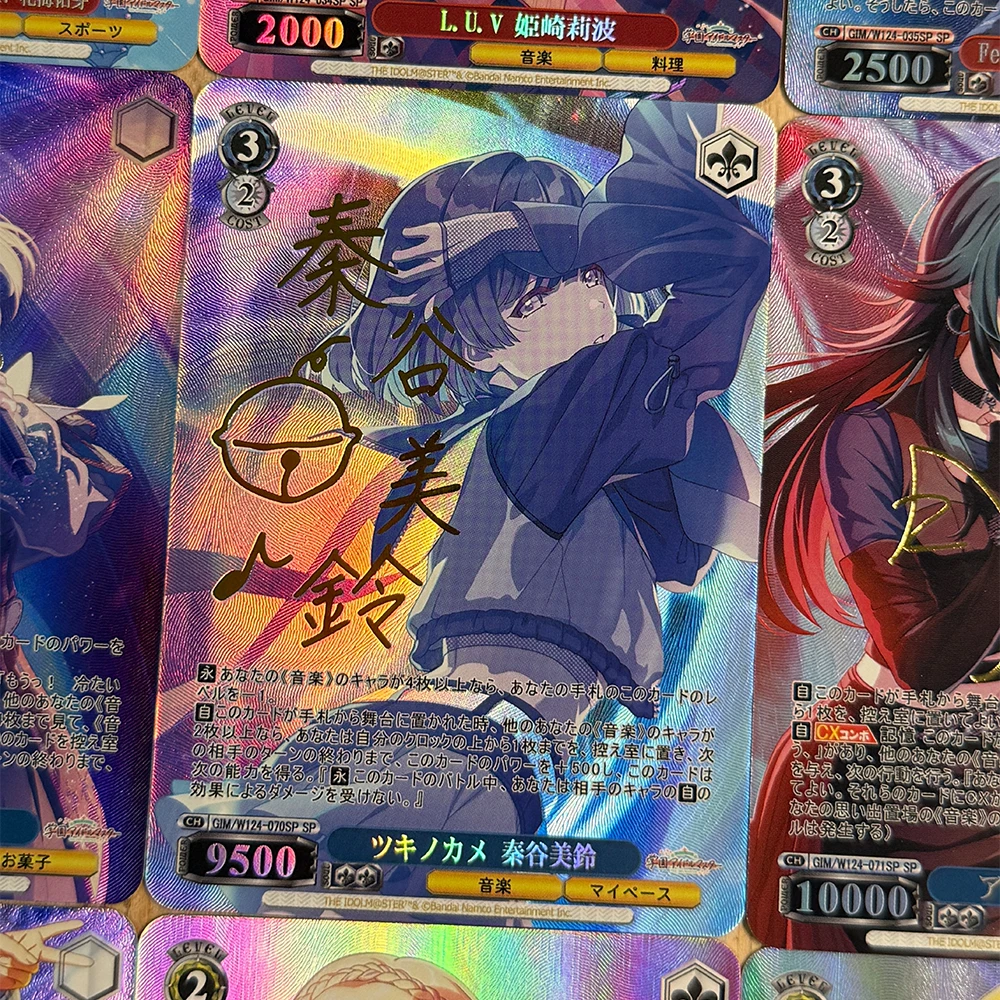 12 قطعة/المجموعة/مجموعة بطاقة تجميع أنيمي Waifu The Idolmaster: ألوان لامعة Sena Juo Saki Hanami Rinami Himesaki بطاقة توقيع التذهيب