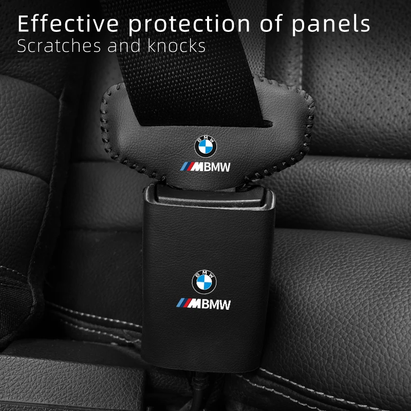 Car Seat Belt Protector Base Leather with Buckle Protection For BMW X3 X5 M5 M3 E46 E90 E60 F10 E39 F30 E36 G30 E87 E70 E91 E30