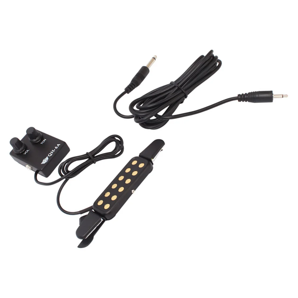 Guitar Pickup Adjustable Punch Guitar Ukulele Bass Sound Pickup Clip on Durable Musical Accessory Pickups Transducer