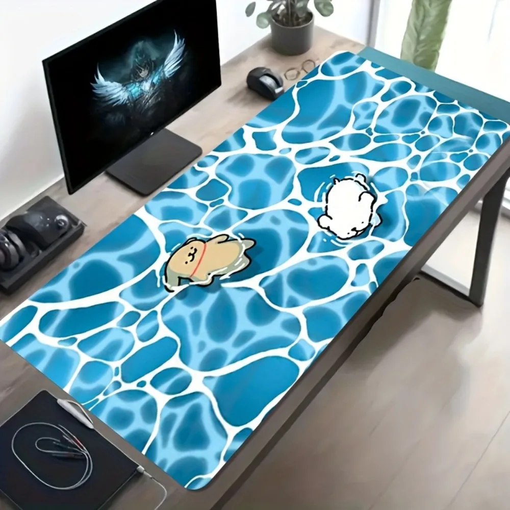 

Kawaii Swimming Dogs Extended Mouse Pad, Large Non-Slip Desk Mat for Pet Lover & Home Office