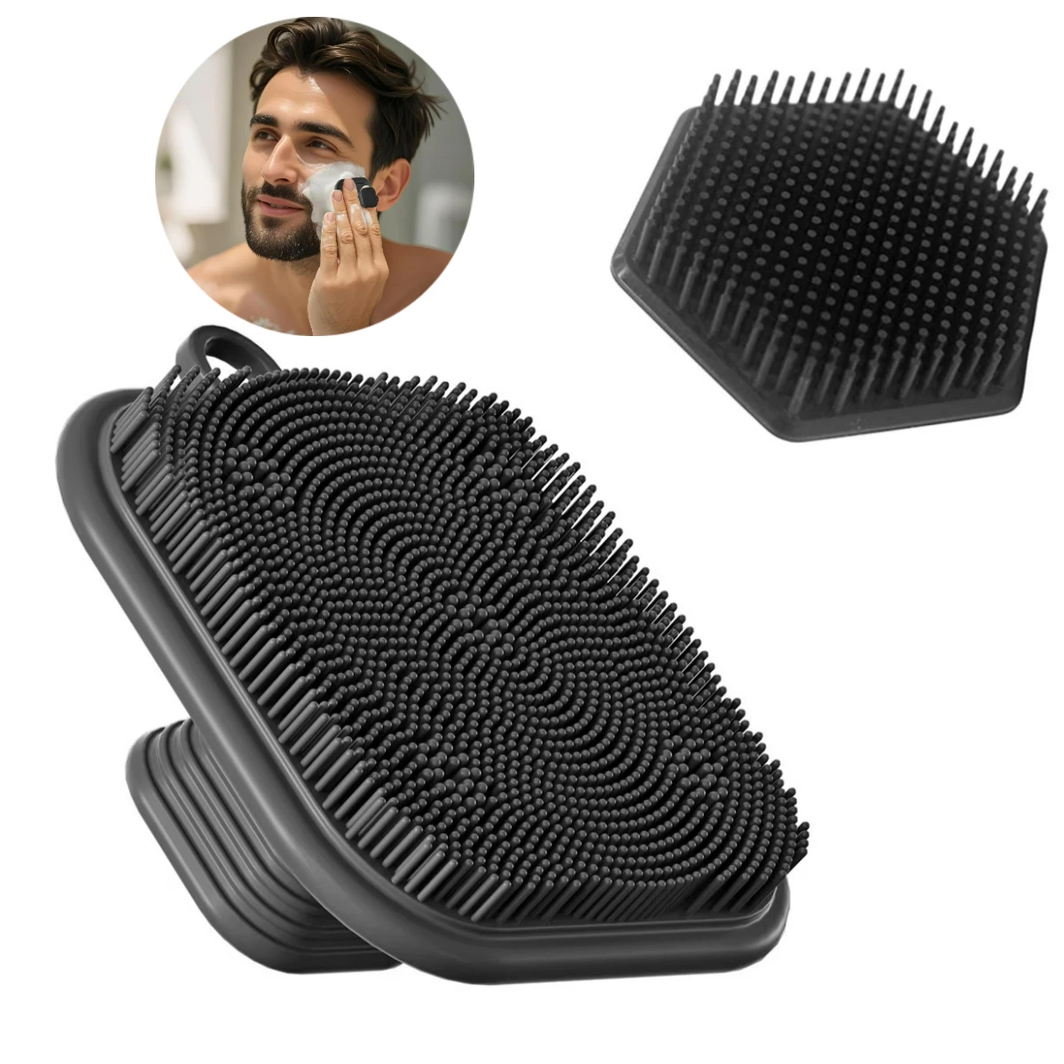 Facial Cleaning Brush Silicone Face Scrubber for Men and Women Face Wash Brush Manual Cleansing Skin Care Shave Scrub Brush Face